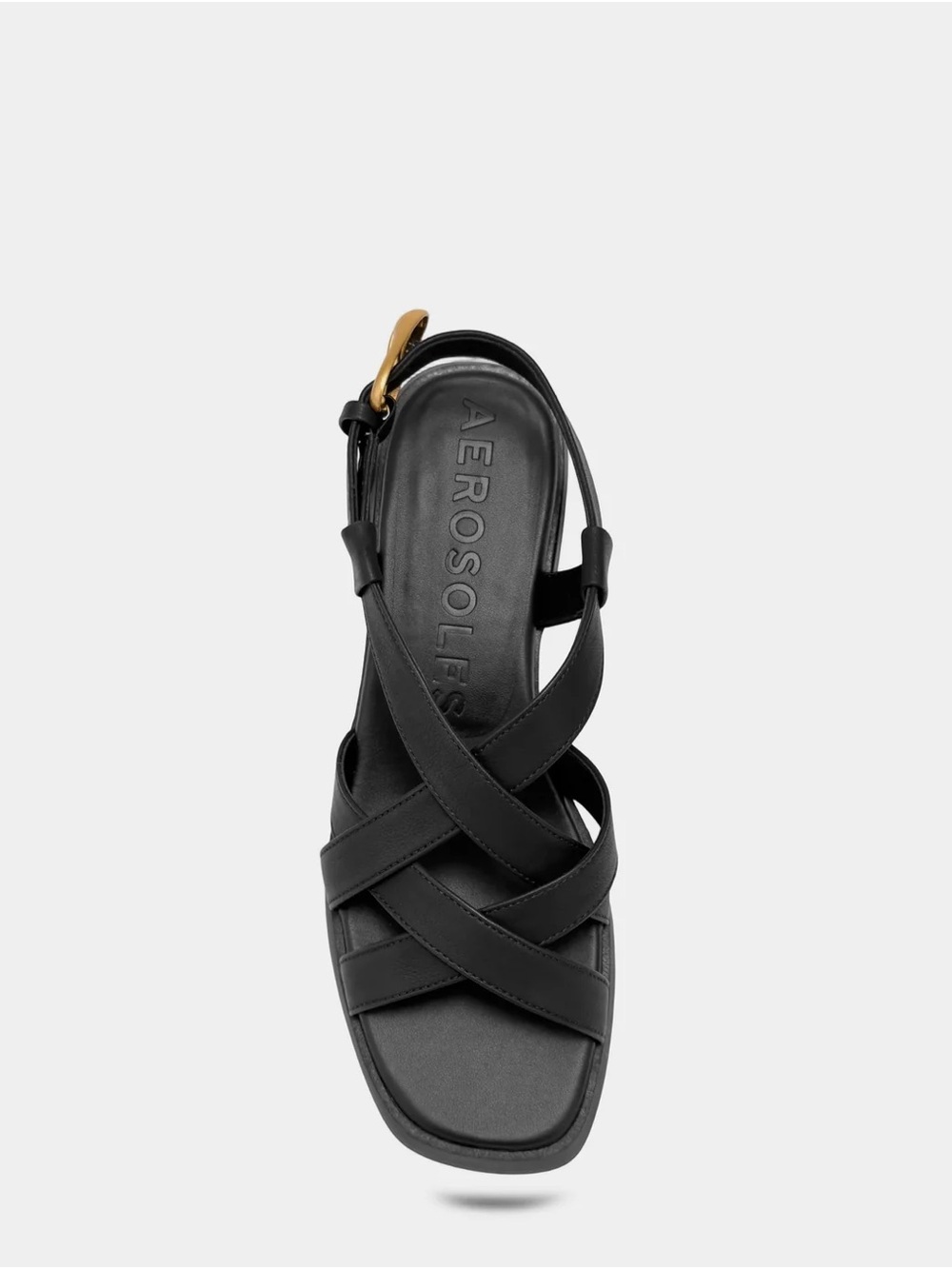 Aerosoles Daily Black Strappy Block Heel Sandals - Picture 3 of 6